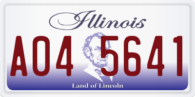 IL license plate A045641