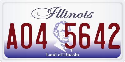 IL license plate A045642