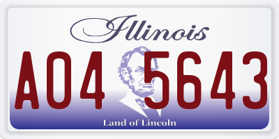 IL license plate A045643
