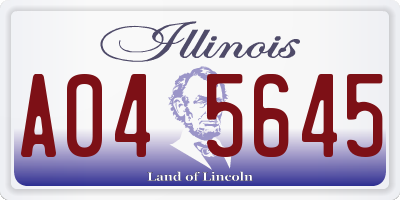 IL license plate A045645