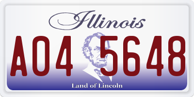 IL license plate A045648