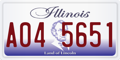 IL license plate A045651