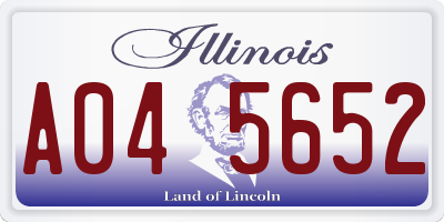 IL license plate A045652