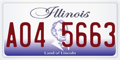 IL license plate A045663