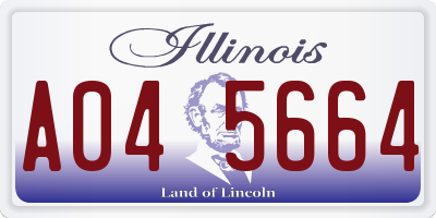 IL license plate A045664