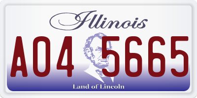 IL license plate A045665