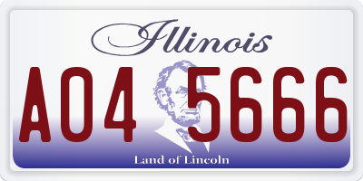 IL license plate A045666