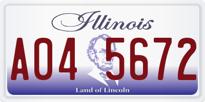 IL license plate A045672