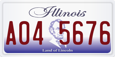 IL license plate A045676
