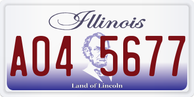 IL license plate A045677