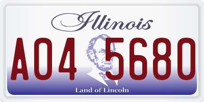 IL license plate A045680