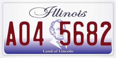 IL license plate A045682