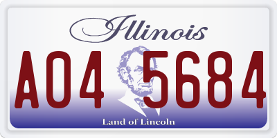 IL license plate A045684
