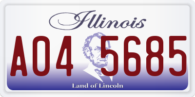 IL license plate A045685