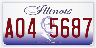IL license plate A045687