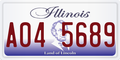 IL license plate A045689