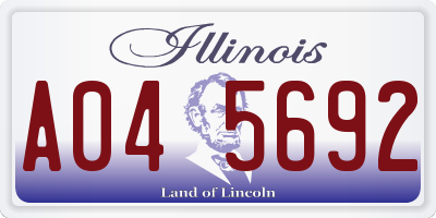 IL license plate A045692