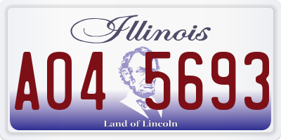 IL license plate A045693