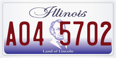 IL license plate A045702
