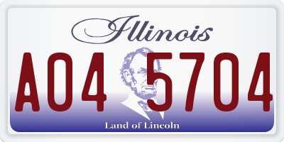 IL license plate A045704