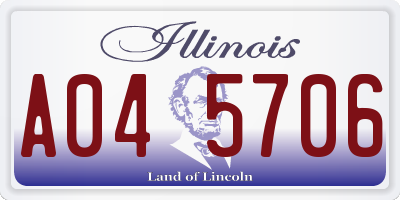 IL license plate A045706