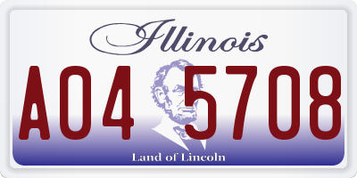 IL license plate A045708