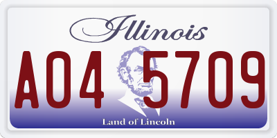 IL license plate A045709