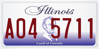 IL license plate A045711