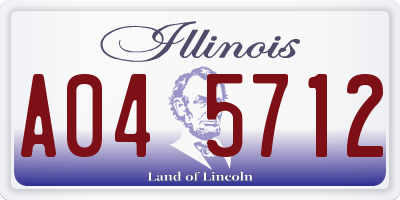 IL license plate A045712