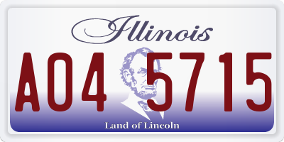 IL license plate A045715