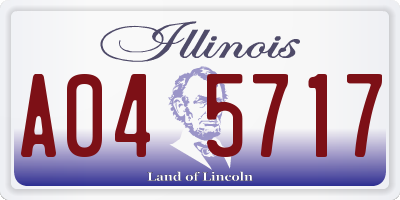 IL license plate A045717