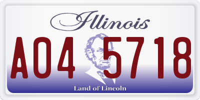 IL license plate A045718