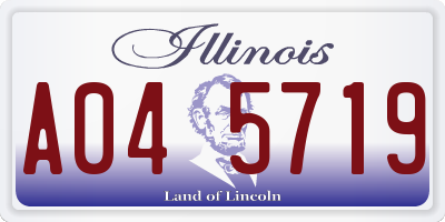 IL license plate A045719