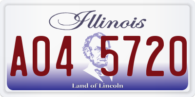 IL license plate A045720