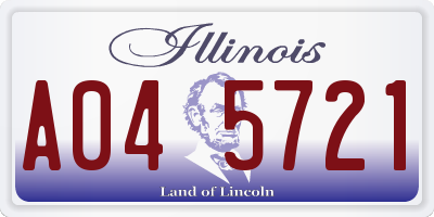 IL license plate A045721