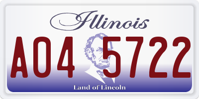 IL license plate A045722