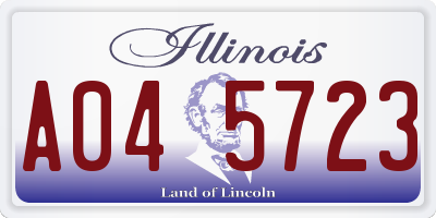 IL license plate A045723