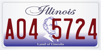 IL license plate A045724