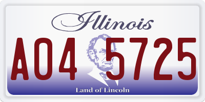 IL license plate A045725