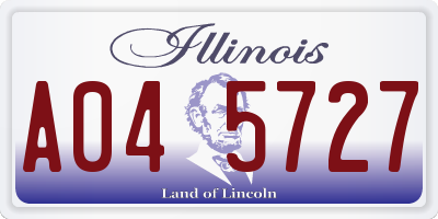 IL license plate A045727