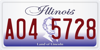 IL license plate A045728