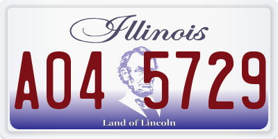 IL license plate A045729