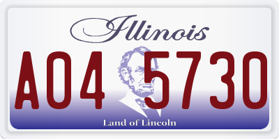 IL license plate A045730