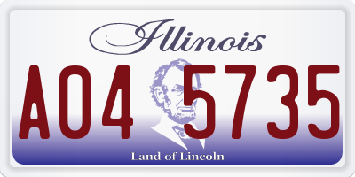 IL license plate A045735