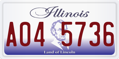 IL license plate A045736