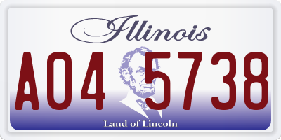 IL license plate A045738