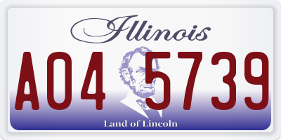 IL license plate A045739