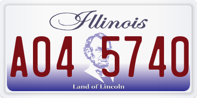 IL license plate A045740