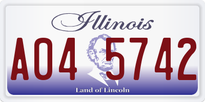 IL license plate A045742