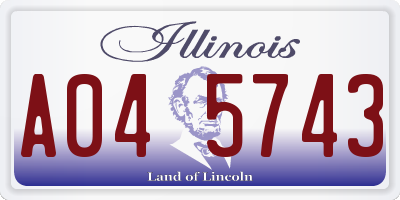 IL license plate A045743